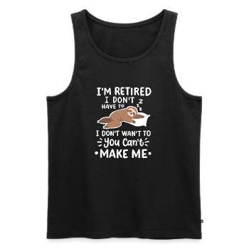 Faultier im Ruhestand Rente - Männer Premium Bio Tank Top - Schwarz - Vorne - Michal (187cm)