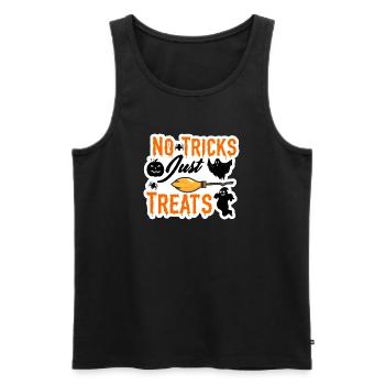 No Tricks Just Treats Halloween Design - Men's Premium Organic Tank Top - black - Front - Michal (187cm)