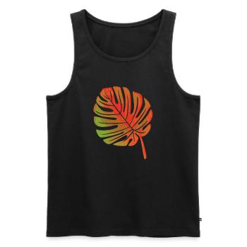 Blatt einer Pflanze - Männer Premium Bio Tank Top - Schwarz - Vorne - AI Model Male 178 light (178cm)
