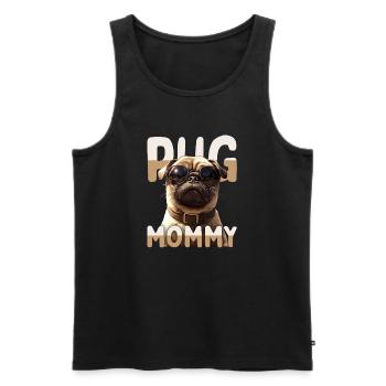 Pug Mommy Mops Mama Muttertag Pug Mom Süßer Mops - Männer Premium Bio Tank Top - Schwarz - Vorne - AI Model Male 178 light (178cm)