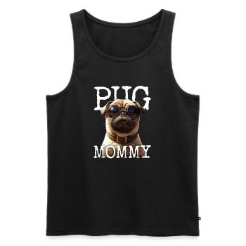Pug Mommy Mops Mama Muttertag Pug Mom Süßer Mops - Männer Premium Bio Tank Top - Schwarz - Vorne - AI Model Male 178 light (178cm)