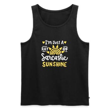 Sarkastischer Humor Sarkasmus - Männer Premium Bio Tank Top - Schwarz - Vorne - Michal (187cm)