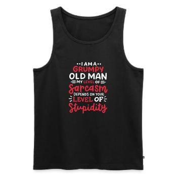 Sarkasmus sarkastischer Spruch - Männer Premium Bio Tank Top - Schwarz - Vorne - AI Model Male 178 light (178cm)