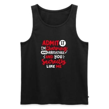 Lustiger Sarkastischer Spruch - Männer Premium Bio Tank Top - Schwarz - Vorne - AI Model Male 178 light (178cm)
