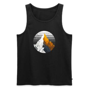 Gradient Peak Summit - Men's Premium Organic Tank Top - black - Front - AI Model Male 178 light (178cm)