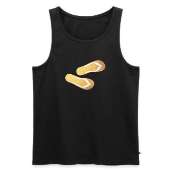 Slippers Flip Flops Gold Glamping Luxury Beach - Men's Premium Organic Tank Top - black - Front - AI Model Male 178 light (178cm)