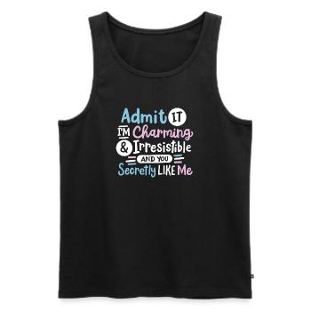 Sarkasmus sarkastischer Spruch - Männer Premium Bio Tank Top - Schwarz - Vorne - AI Model Male 178 light (178cm)