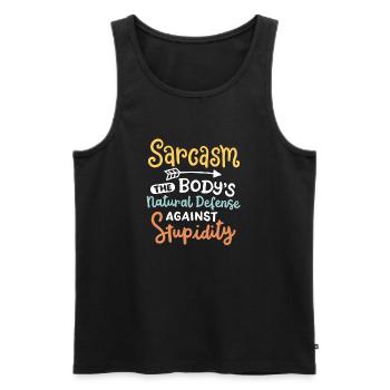 Sarkasmus sarkastischer Spruch - Männer Premium Bio Tank Top - Schwarz - Vorne - AI Model Male 178 light (178cm)