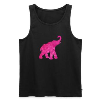 Yoga Pink Elephant Meditation Energy Mandala Decoration - Men's Premium Organic Tank Top - black - Front - AI Model Male 178 light (178cm)