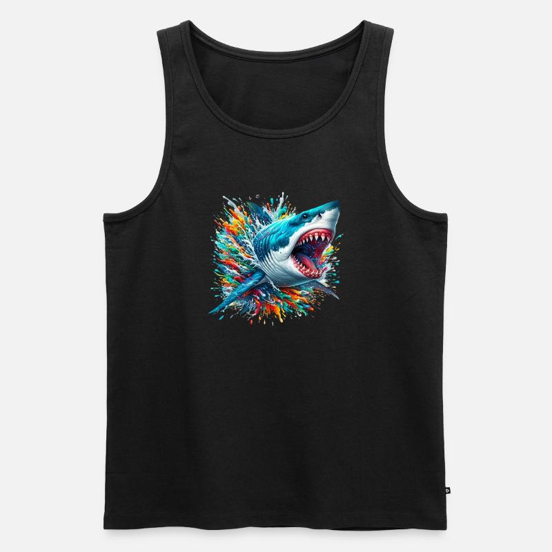 Hai - Männer Premium Bio Tank Top - Schwarz