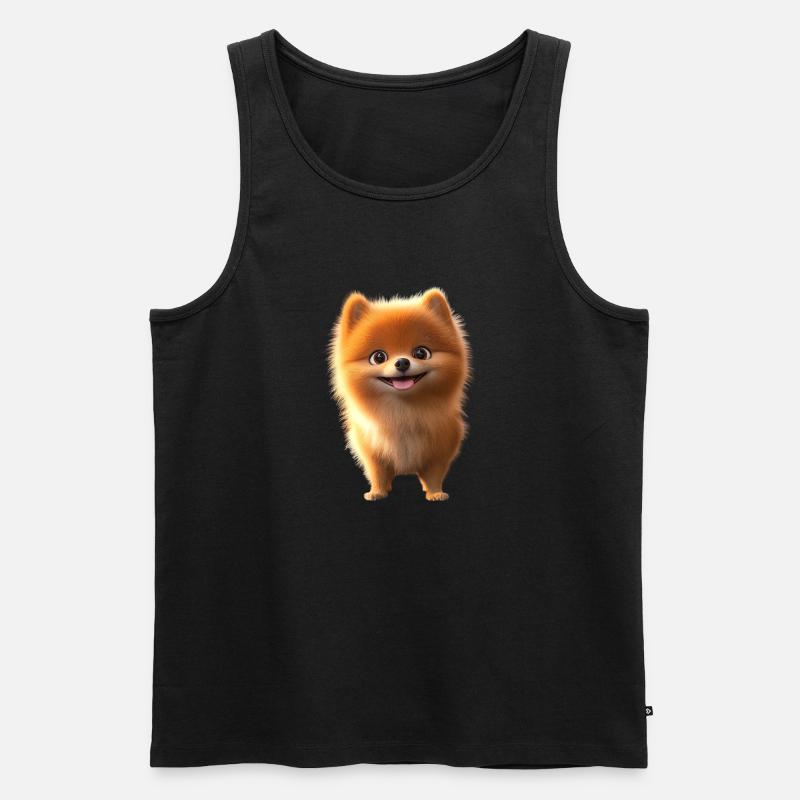 Zwergspitz Pommeraner Pom Süßer Deutscher Spitz - Männer Premium Bio Tank Top - Schwarz