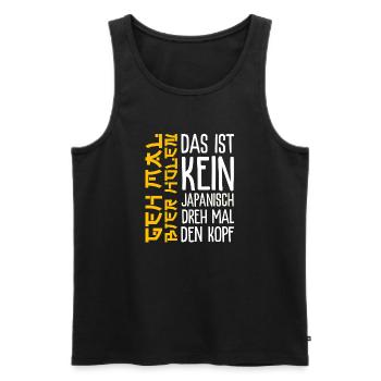 Lustiger Bierspruch Geh mal Bier holen  - Männer Premium Bio Tank Top - Schwarz - Vorne - Michal (187cm)
