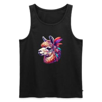 Alpaca - Men's Premium Organic Tank Top - black - Front - AI Model Male 178 light (178cm)