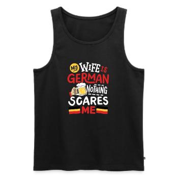 Deutsche Ehefrau Deutschland - Männer Premium Bio Tank Top - Schwarz - Vorne - Michal (187cm)