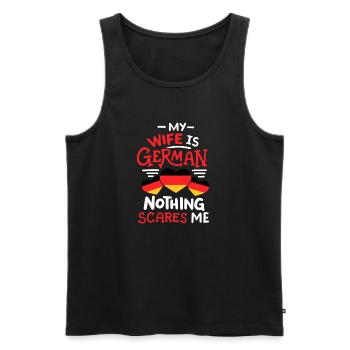 Deutsche Ehefrau Deutschland - Männer Premium Bio Tank Top - Schwarz - Vorne - Michal (187cm)