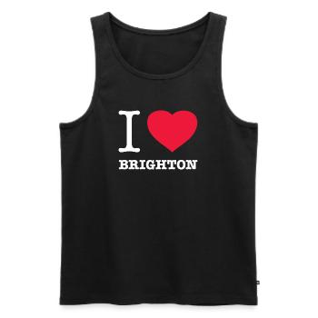 I LOVE BRIGHTON - Männer Premium Bio Tank Top - Schwarz - Vorne - Michal (187cm)