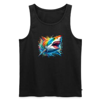 Shark - Men's Premium Organic Tank Top - black - Front - Michal (187cm)