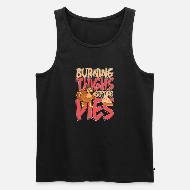 Burning thighs before pies - Männer Premium Bio Tank Top - Schwarz