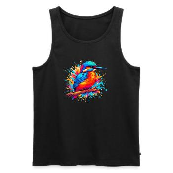 Eisvogel - Männer Premium Bio Tank Top - Schwarz - Vorne - AI Model Male 178 light (178cm)