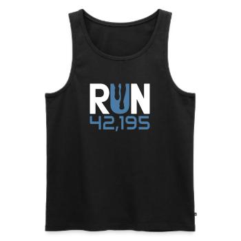 Marathon Runner Run 42 195 finishers - Débardeur bio Premium Homme - noir - Devant - AI Model Male 178 light (178cm)