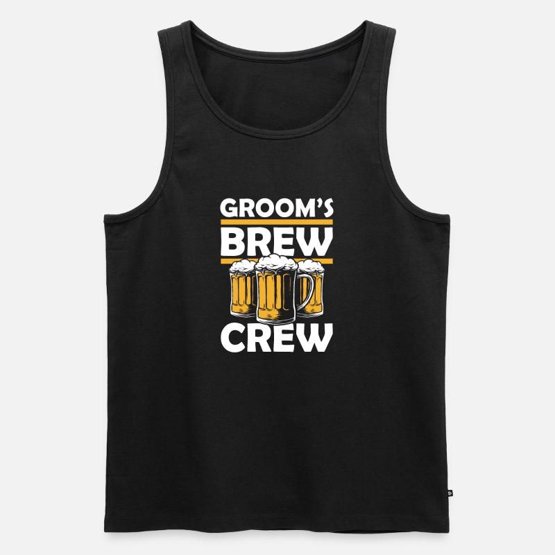 Grooms brew crew - Männer Premium Bio Tank Top - Schwarz