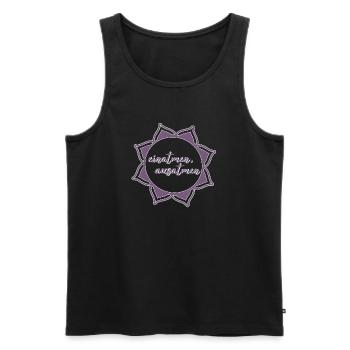 einatmen ausatmen Yoga Meditation Entspannung - Männer Premium Bio Tank Top - Schwarz - Vorne - Michal (187cm)
