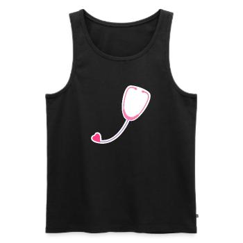 Stéthoscope coloré - Débardeur bio Premium Homme - noir - Devant - Michal (187cm)