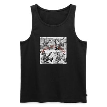 Rocking Deer Illustration - Men's Premium Organic Tank Top - black - Front - AI Model Male 178 light (178cm)