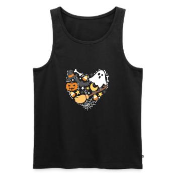Halloween Geist Kürbis Hexe - Männer Premium Bio Tank Top - Schwarz - Vorne - Michal (187cm)