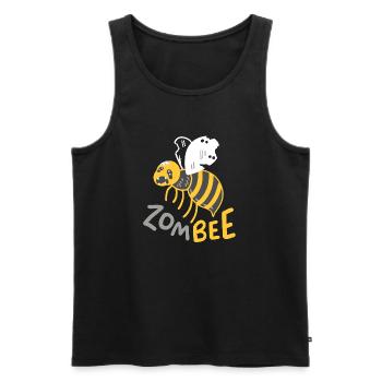 Zombie Biene Halloween - Männer Premium Bio Tank Top - Schwarz - Vorne - Michal (187cm)