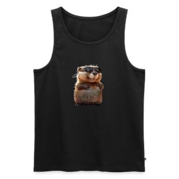 Beaver Motif Beaver Whisperer Rodents Cute Beaver - Men's Premium Organic Tank Top - black - Front - Michal (187cm)