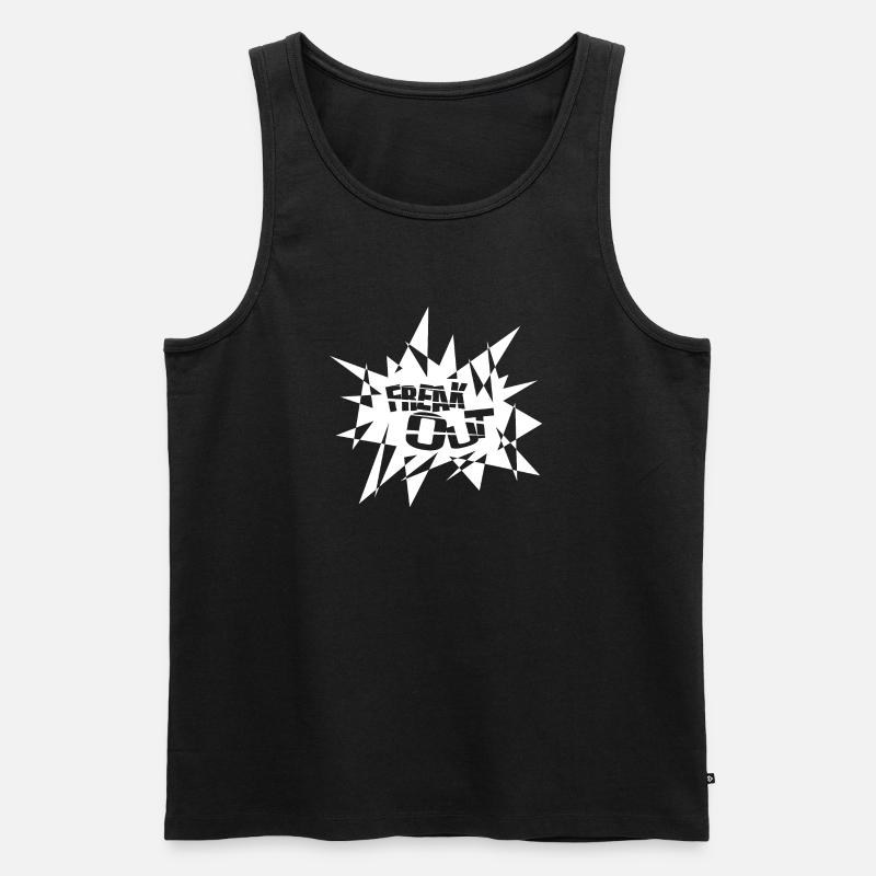 Angular Explosion Burst Text - Men's Premium Organic Tank Top - black