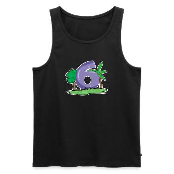 Nummer 6 Muster - Männer Premium Bio Tank Top - Schwarz - Vorne - AI Model Male 178 light (178cm)