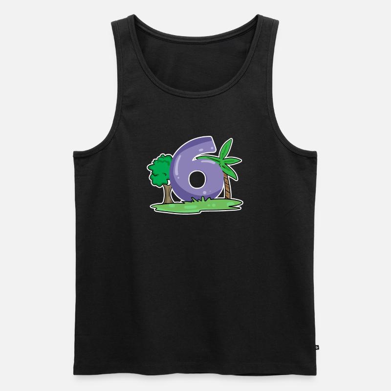 Nummer 6 Muster - Männer Premium Bio Tank Top - Schwarz