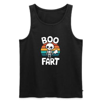 Furzendes Skelett – Lustiges Halloween - Männer Premium Bio Tank Top - Schwarz - Vorne - Michal (187cm)