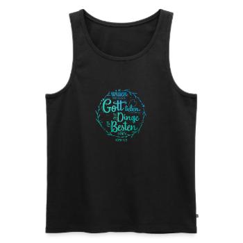 Denen die Gott lieben - Römer 8,28 - Männer Premium Bio Tank Top - Schwarz - Vorne - Michal (187cm)