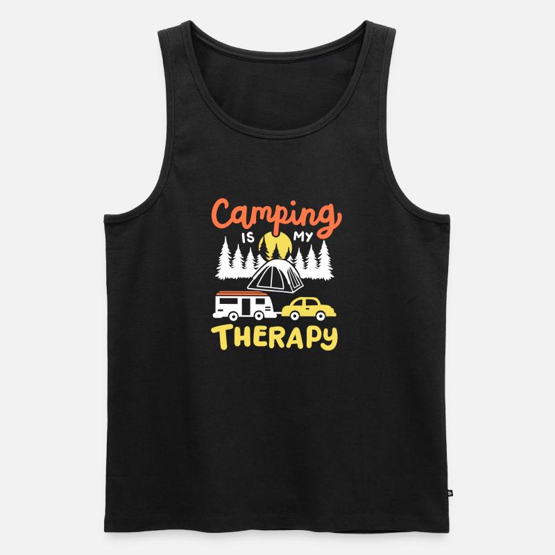 Camping Camper - Männer Premium Bio Tank Top - Schwarz