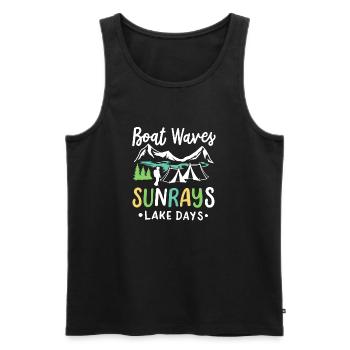 Boot Wellen See Tage - Männer Premium Bio Tank Top - Schwarz - Vorne - Michal (187cm)