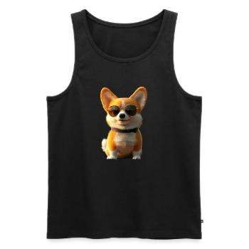 Corgi Welsh Corgi Cardigan Dog Cute Welsh Corgi - Men's Premium Organic Tank Top - black - Front - Michal (187cm)