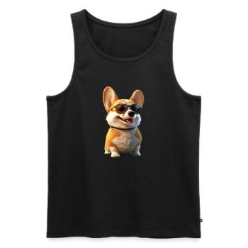 Corgi Welsh Corgi Cardigan Dog Cute Welsh Corgi - Men's Premium Organic Tank Top - black - Front - Michal (187cm)