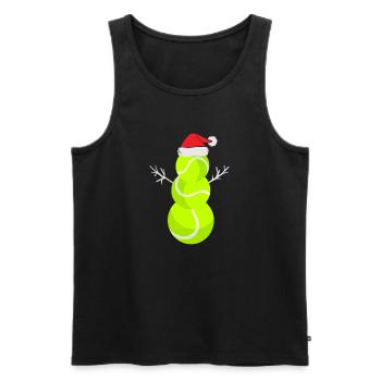Weihnachts Tennisball Schneemann - Männer Premium Bio Tank Top - Schwarz - Vorne - AI Model Male 178 light (178cm)