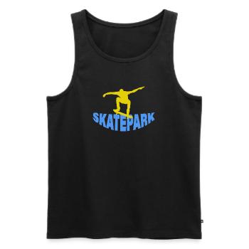SKATEPARK - Männer Premium Bio Tank Top - Schwarz - Vorne - AI Model Male 178 light (178cm)