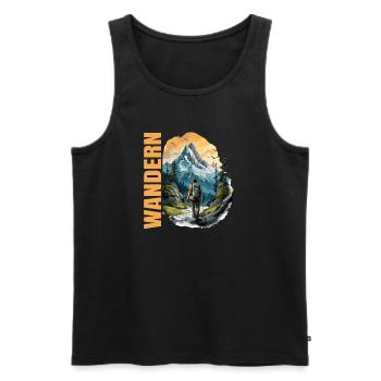 Wandern - Männer Premium Bio Tank Top - Schwarz - Vorne - Michal (187cm)