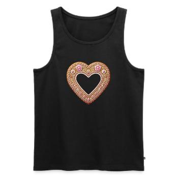 Lebkuchenherz Rahmen Tradition und Liebe vereint - Männer Premium Bio Tank Top - Schwarz - Vorne - Michal (187cm)