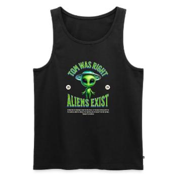 Tom avait raison - il y a des extraterrestres - Débardeur bio Premium Homme - noir - Devant - AI Model Male 178 light (178cm)