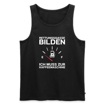 Rettungsgasse Kaffee Kaffetrinker Kaffeebohne - Männer Premium Bio Tank Top - Schwarz - Vorne - AI Model Male 178 light (178cm)