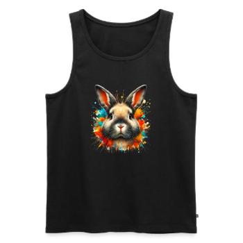 Rabbit - Men's Premium Organic Tank Top - black - Front - AI Model Male 178 light (178cm)