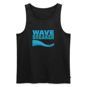 WAVE BREAKER - Men's Premium Organic Tank Top - black - Front - AI Model Male 178 light (178cm)