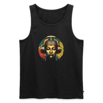Bouddha - Débardeur bio Premium Homme - noir - Devant - Michal (187cm)