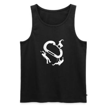 Zirkuslooping: Akrobaten um Ring - Männer Premium Bio Tank Top - Schwarz - Vorne - Michal (187cm)